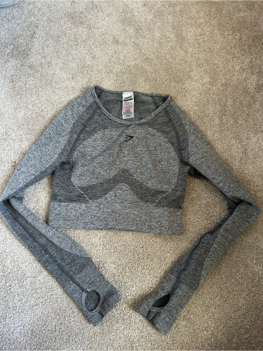 Gymshark Heather Gray Seamless Long Sleeve Crop
